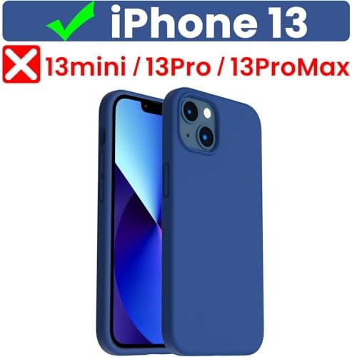 ORNARTO Shockproof Liquid Silicone Designed for iPhone 13 Case Gel Rubber Full Body Protection Anti-Shock Cover Case Drop Protection 6.1inch-White