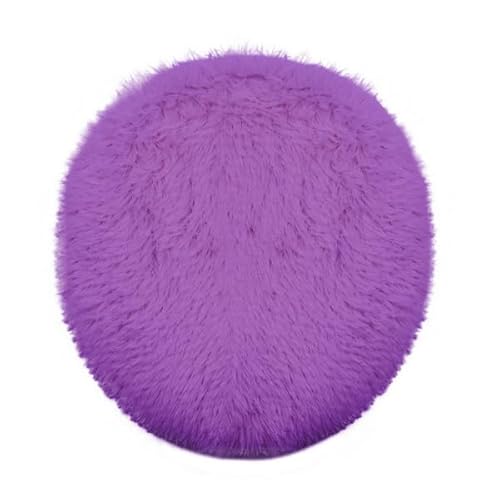 Insun Soft Fluffy Toilet Seat Cover, Washable Absorbent Lid Cover, Adjustable Non Slip Backing for Most Bathroom Toilet Lids Purple 17.7