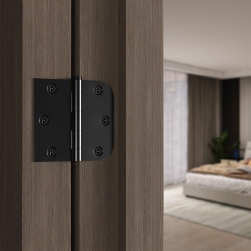 Haidms 12 Pack Black Door Hinges 3 Inch Black Interior Door Hinges Half Circle 5/8" and Half Square Doors Hinges Residential & Heavy-Duty Door Hardware Black Adjustable Door Hinges Hardware by Haidms - Image 5