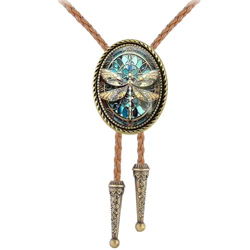Image of Jeilwiy Bolo Tie for Men Western Cowboy Gothic Bolo Tie Necklace Halloween | Glow in Dark Bolo Tie for Men Women, 3D Halloween Bolo Tie, Gothic Western Ties, String Ties for Men Rodeo Leather Necktie