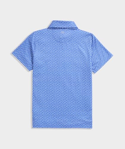 Image of vineyard vines Boys' Printed Sankaty Performance Polo, Micro Ski - Blue, 7