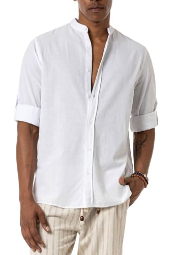 Redbridge Luftiges Herren Hemd Freizeithemd Casual Business Baumwolle Weiß...