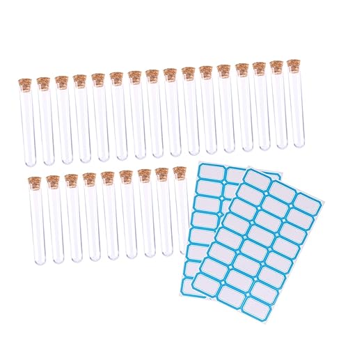 OSOLADY 200pcs Test Tube Candy Tubes Seal Cap Container Candy Containers Clear Container Small Tubes with Tubes with Caps Sample Storage Containers Clear Test Pin Containers Storage Tube