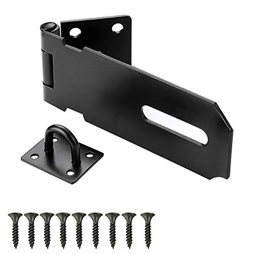 1 PCS Stainless Steel Heavy Duty Hasp & Staple Set - Door Lock Bolt Security Hasp Lock Shed Clasp with Screws