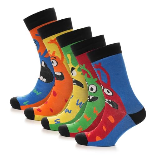Chaussettes homme respirantes et durables à motif monstre coton confortable A2Z