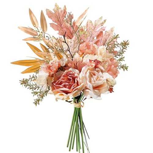 ROLLWAY Plantas Artificiales en Ramas Artificiales Decorativas Tallos Verdes Artificiales Ramos Flores Artificiales Blancos para Bodas, Arreglos Florales, Centros de Mesa (Polvo de champán)