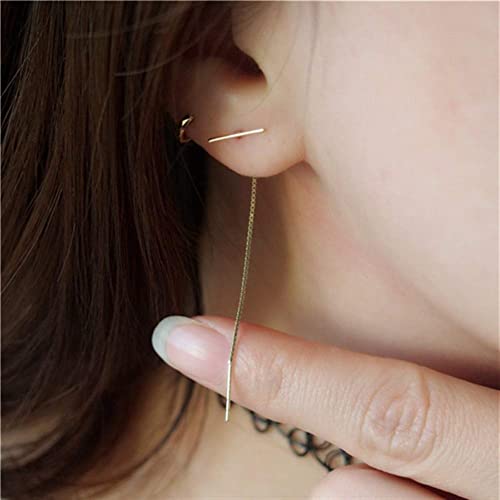 Pendientes de rosca de borla 925 largos con diamantes de imitación elegantes para mujer 3
