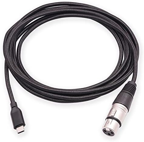 SZLliyxs XLR to USB C Cable USB C Microphone Cable,10FT USB Type-C to XLR Female Cord Connector Adapter Compatible Stereo Audio Cord Link Converter Cable USB Type-C Devices for Smartphone or MacBook