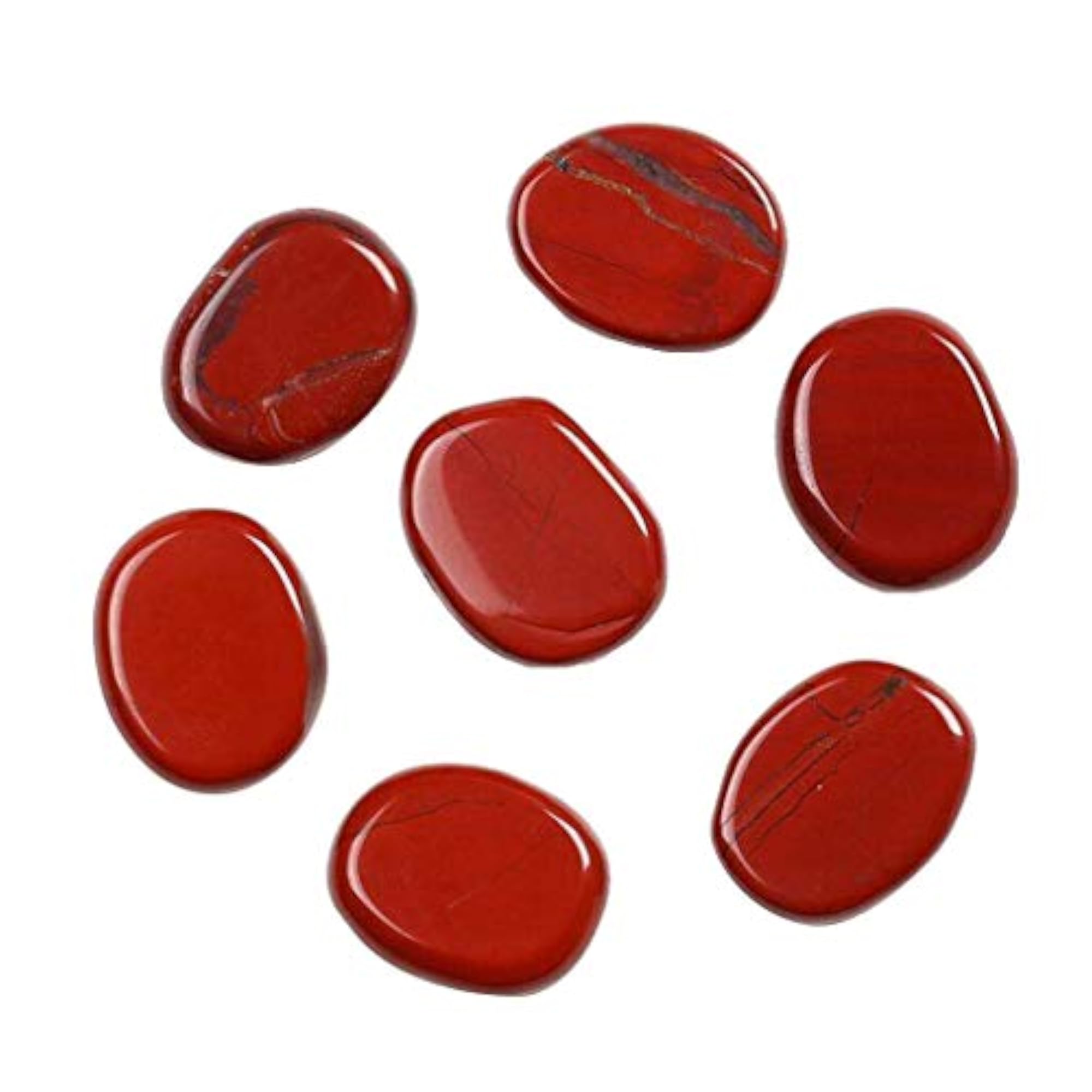 7pcs Red Jasper Spiritual Meditation Palm Stones, Healing
