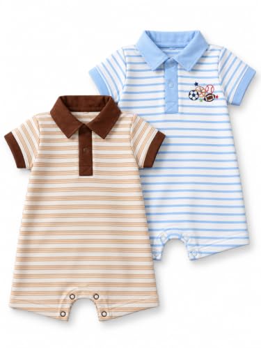 Image of TuddyBuddy 100% Cotton Romper /Jumpsuit /Bodysuit Set for Baby (Pack of 2 Playsuits)