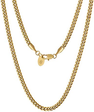 KRKC&CO Gold Chain Men's Necklace 18K Gold Plated/White Gold, Miami Cuban Link Chain for Men, Hip Hop Thick Curb Chains, Mens Gold Chain Necklace 3/4/6/8/9/10/12MM