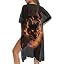 Wolf Flame Print Black