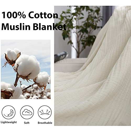 Simple&Opulence Woven Cotton Muslin Throw Blanket #TOP17