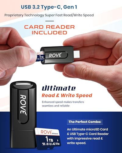 Tarjeta microSD 1TB Rove Ultimate 170MB/s con lector USB C para dash cam y smartphones Android 3