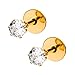 ComfyEarrings Crystal Clear 4mm CZ Gold Plated Prong Stud Earrings