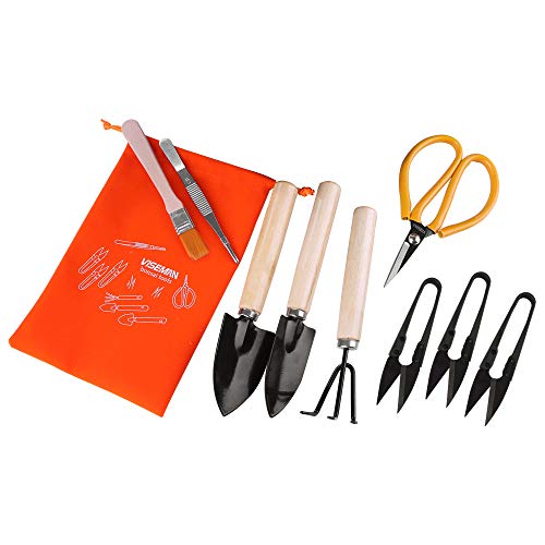 Bonsai Tools Kit Set-10 Pcs Mini Bonsai Tree Growing Kits for Bonsai Pruning,Bonsai Trimming Tools for Gardening Enthusiast Beginners
