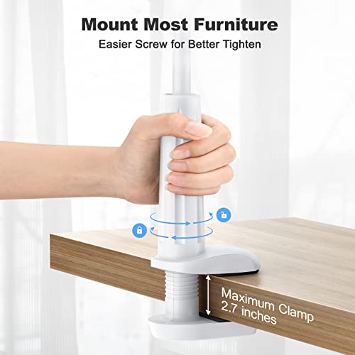 Image of VIVI MAO Gooseneck Cell Phone Holder, Universal 360 Flexible Phone Stand Lazy Bracket Mount Long Arms Clamp for Phone 13 Pro Xs Max XR X 8 7 6 6s Plus and Other 3.56.7 Device (White).