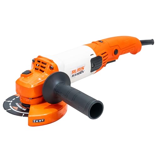 RURIS Meuleuse d’angle électrique RA1100V 1000W, disque 125 mm, vitesse variable 3000-11000 tr/min, blocage interrupteur, outil polyvalent pour coupe et...