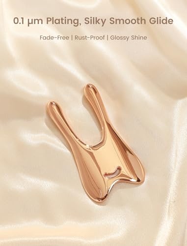 Image of Lemove Stainless Steel Gua Sha Facial Tool - Massage Tool for for Face, Jawline Shaper, Reducing Double Chin, Whole Body Gua Sha Tool, Lymphatic Drainage Massager, Facial Skin Care - Gold