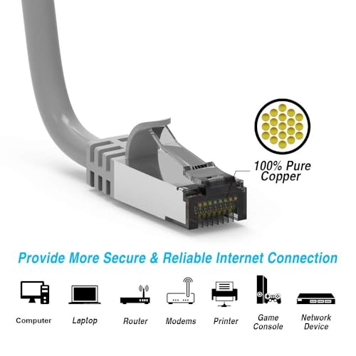 Cable Ethernet Cat8 3 pies Gris miniatura 5