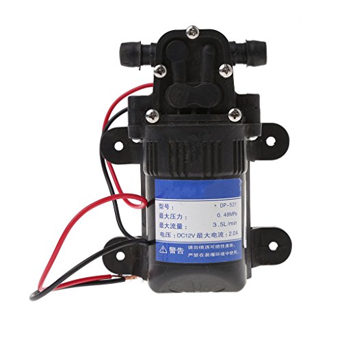 FATTERYU DC 12V 3.5L/Min 0.48MPa 70 PSI Diaphragm High Pressure Self Priming Water Pump