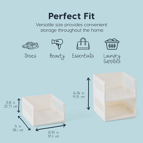 Image of IRIS USA Modular Storage Organizer, 2 Pack, Made in USA, Collapsible