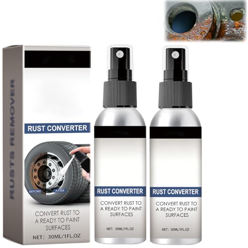 2PCS Rust Remover Spray,2025 Upgrade Rust Remover for Metal, 2.0 Anti Iron Out Spray,Iron Stain Cleaner, Heavy Duty Dissolver for Metal, Tools, Cars, Chains