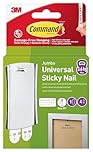 Command Large Metal Universal Picture Hanger, 1 Hook + 4 Adhesive Strips, Damage-Free Hanging for Frames, Mirrors, Wall Decor and Clocks, Holds 3.6 kg