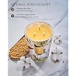 M&SENSE 3 Wick Soy Candles for Home Scented, Pear & Fressia Scented Aromatherapy Candle for Stress Relief, 35oz 150 Hour Burn Time, Long Lasting Highly Scented Candle Gift - Image 3