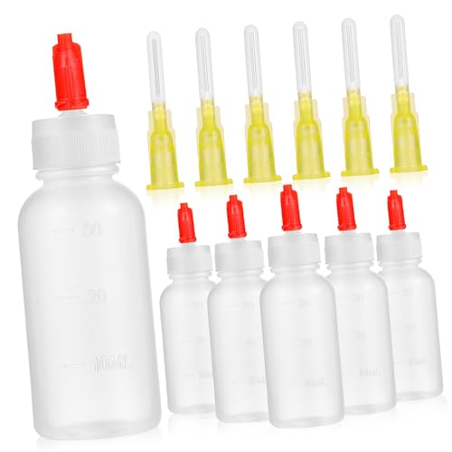 Beatifufu 6 Precision Tip Applicator Bottles Squeeze Bottles for Glue Paint Sealant Safety Cap Easy to Use