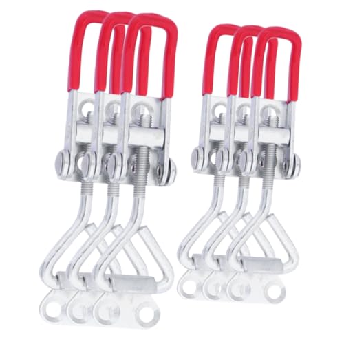 MUCKLILY 6pcs Hinge Clip Pull Latch for Door Pull Latch Clamp for Door Small Latch Clamp Heavy Duty Toggle Clamp Latch Metal Latch Clamp Adjustable Toggle Clamp Toggle Latches Iron