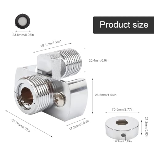 0XBIT Eccentric Screw Copper Corner Faucet Tap, Faucet Adjustable Wall Mounted Angled Curved Foot, Angle Bent Feet - Image 2