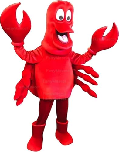 Super Red Lobster Mascot Costume Adult Size for School Spirits With Fans