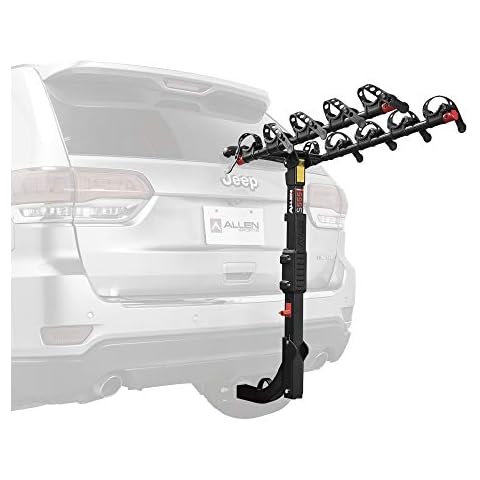 Allen Sports USA Premier 5 Hitch Mounted Bike Carrier - Black, 2-Inch Cover