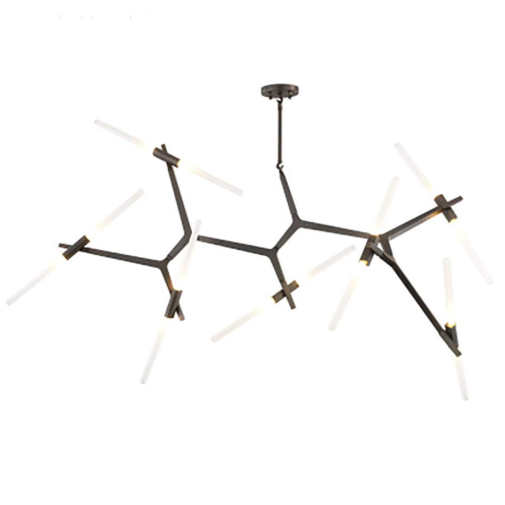 SYAXVOM G9 Modern Branch Chandelier,Industrial Style Herringbone Tube Chandelier,for Dining Room Living ht Fittings-Black. 14 Head