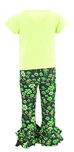 Image of Unique Baby 2 Piece Girls Double Ruffle Leggings and Short Sleeve Shirt Clothes Set Kid and Toddler Girl Outfit