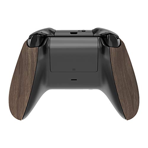Image of eXtremeRate Wood Grain Patterned Replacment Housing Shell Cover Panels for Xbox One Wireless Controller Model 1708, Soft Touch Custom Faceplate Side Rails for Xbox One S /X Controller
