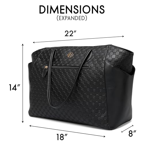 ELLE Compass 32L Vegan Leather Monogram Weekender Duffel Bag3