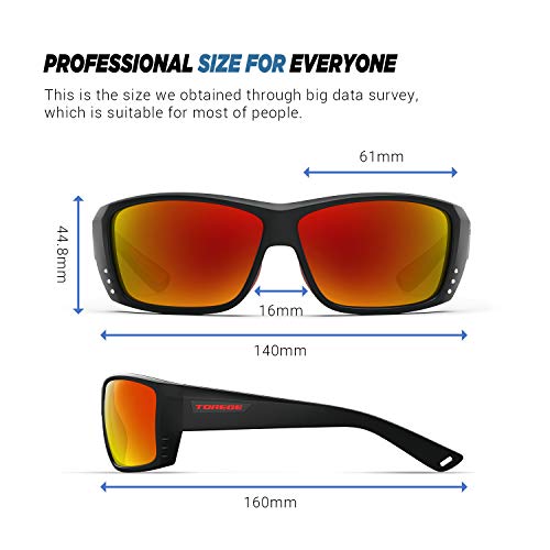 Image of TOREGE Polarized Sports Sunglasses with 3 Interchangeable Lenses for Men Women Cycling Running Baseball Glasses TR65