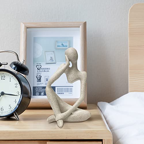 Prosfalt Sandstone Resin Thinker Style Abstract Sculpture Statue Collectible Figurines Home Office Bookshelf Desktop Decor(Sandstone - Left Reverie) #TOP4