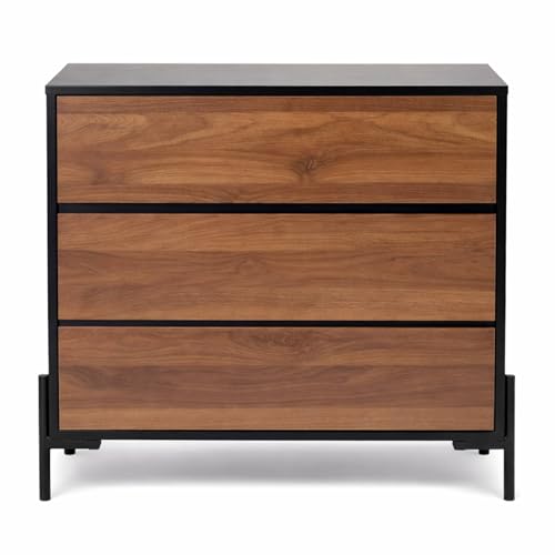 Reviews de Cajonera Con Espejo los 5 más buscados. 45 ALTALIA DECO HOME Cajonera para Recámara con 3 Cajones - Cómoda Organizador Moderno Minimalista de Madera MDF y Melamina - 84x40x75 cm - Color Negro con Café