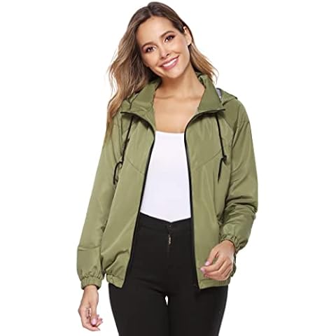 Wayleb Cortavientos Mujer Impermeable con Capucha Cover