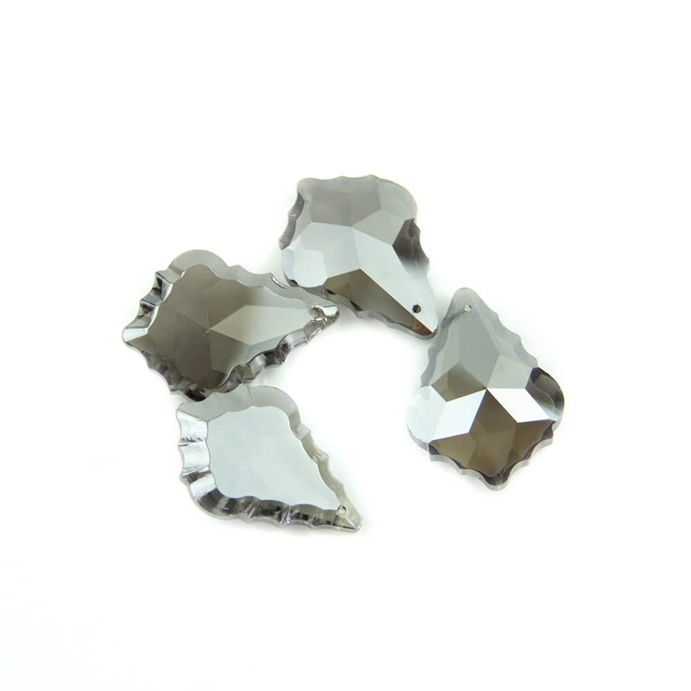 XIANGGUA 38/50mm 10~100pcs Colorful Crystal Maple Leaf Glass Lighitng Chandelier Prism Parts Crystal Chandelier Pendants For Home Decor(Smoke Gray,50mm 60pcs)