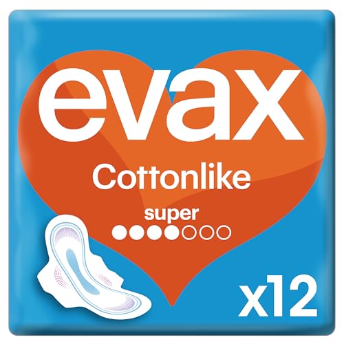 EVAX Cottonlike Super Compresas con Alas - 12 unidades
