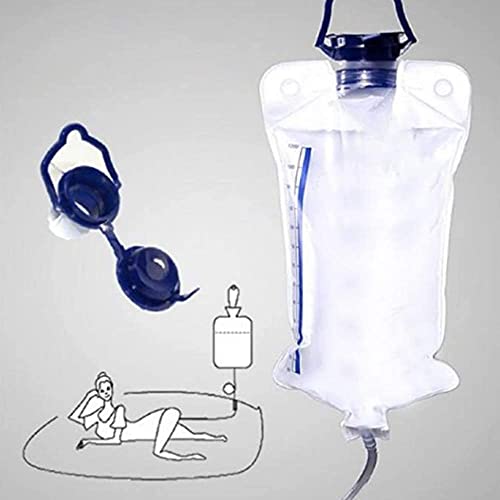Reusable Home Enema Kit , 1200Ml Enama Bag Kit For Colon Cleaning,Douche Bag Colon Douche Cleaner Body Detox Cleaning Kit-Including 1.8M Silicone Hose And 10 Soft Replacement Enema Tips #TOP3