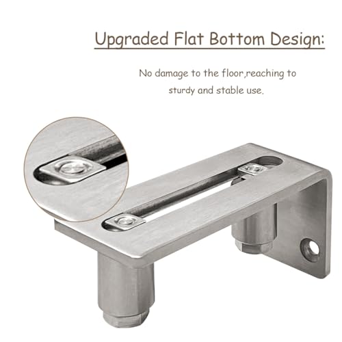 JUGREAT Barn Door Mounted Stainless Steel Sliding Door Guide-1 Pack (For Doors Up to 2 1/8 inches, Flush Bottom Design) by JUGREAT - Image 2