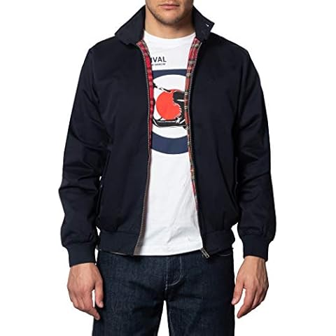 Merc of London Men's Blue Harrington Jacket Cover