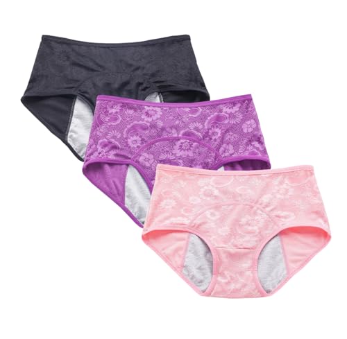 Image of YOYI FASHION Women Menstrual Period Briefs Jacquard Easy Clean Panties US Size XXS-5XL /12