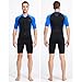 VLOBAOM Shorty Wetsuit for Men Women 1.5mm Neoprene ＆ Quick-Drying Fabric Front Zip Short Sleeve Diving Suits,3XL,Men Black