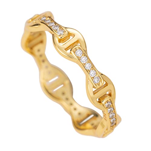 Aloha Jewelry Company 925�X�^�[�����O�V���o�[ 18K�S�[���h���b�L �L���[�r�b�N�W���R�j�A �C��}���i�[ �A���J�[ �`�F�[�������N �d�˕t�������O �����w�� �j�b�P���s�g�p ��h���� �q�����p �M�t�g�{�b�N�X�t��, 10, �W�F��